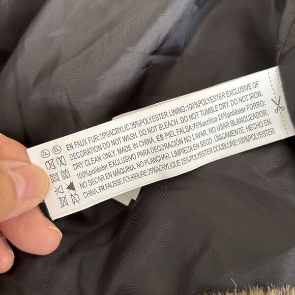 H&M Leopard Print Fluffy Faux Fur Motorcycle Style Jacket - Picture 12 of 12